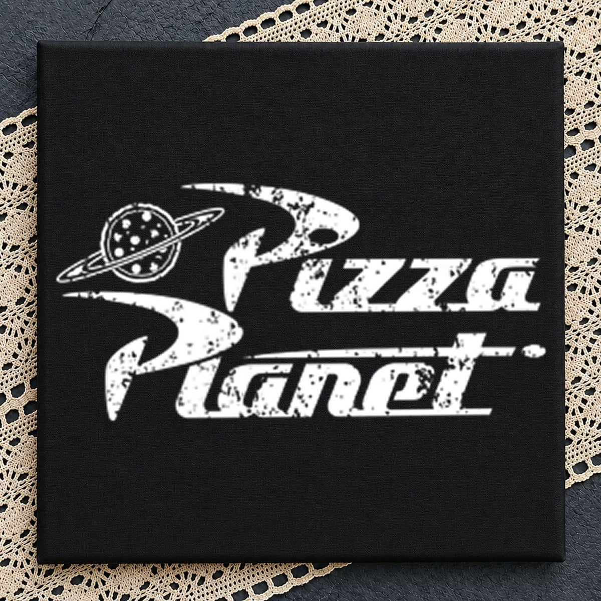 Pizza Planet Toy Story Distressed Grunge Logo PNG