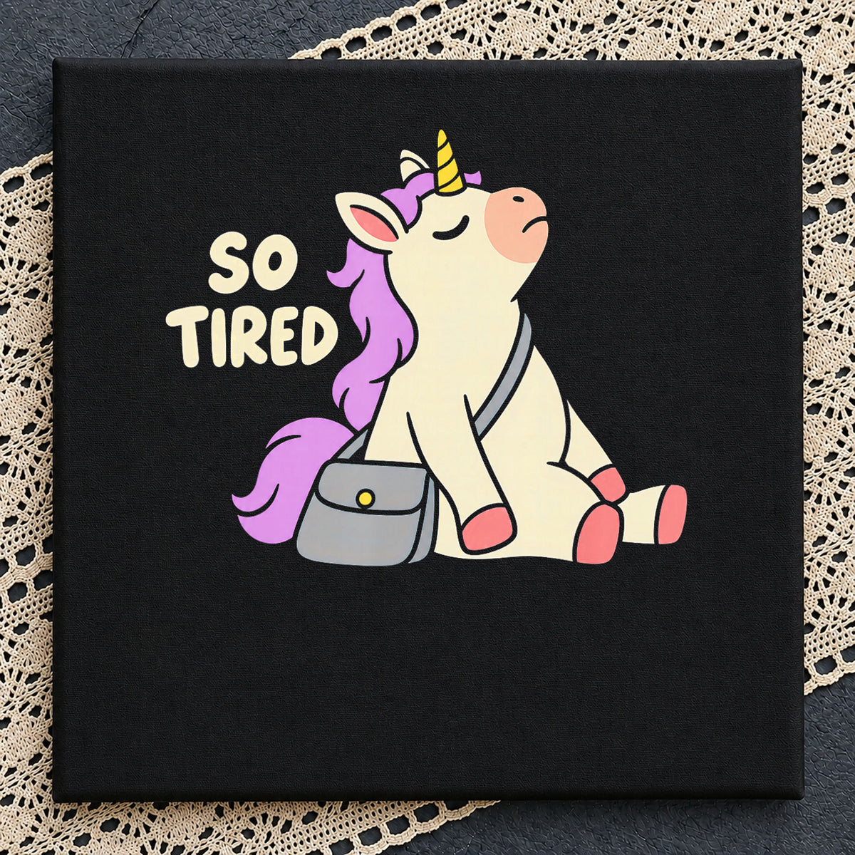 So Tired Sleepy Unicorn PNG, Funny Kawaii Animal Clipart