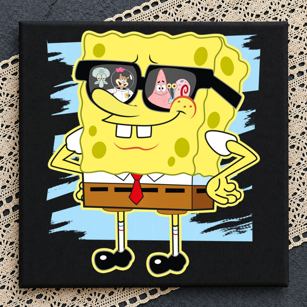 Spongebob Squarepants Cool Sunglasses Friends Reflection PNG