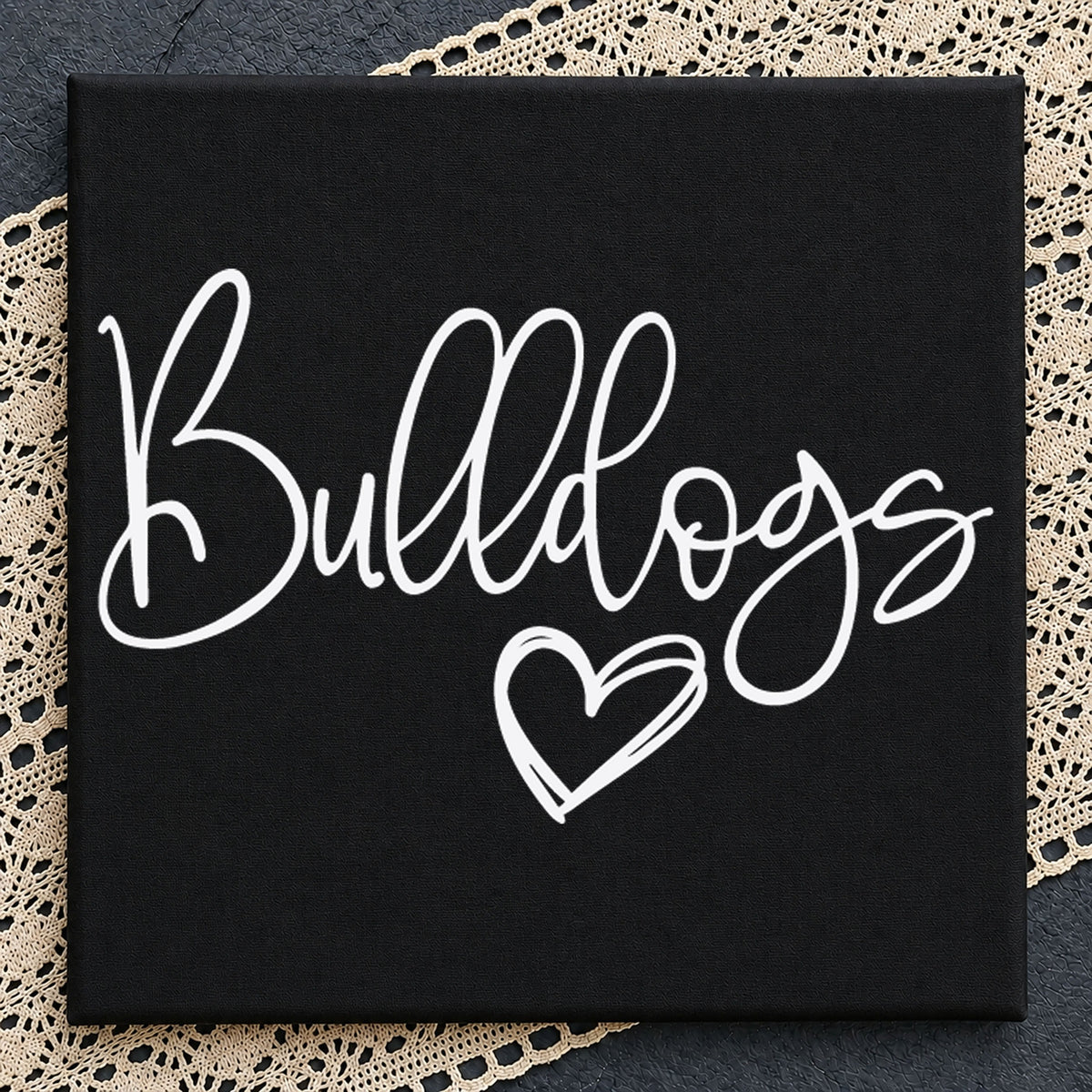 Bulldogs Heart Script Cursive Lettering Clipart PNG