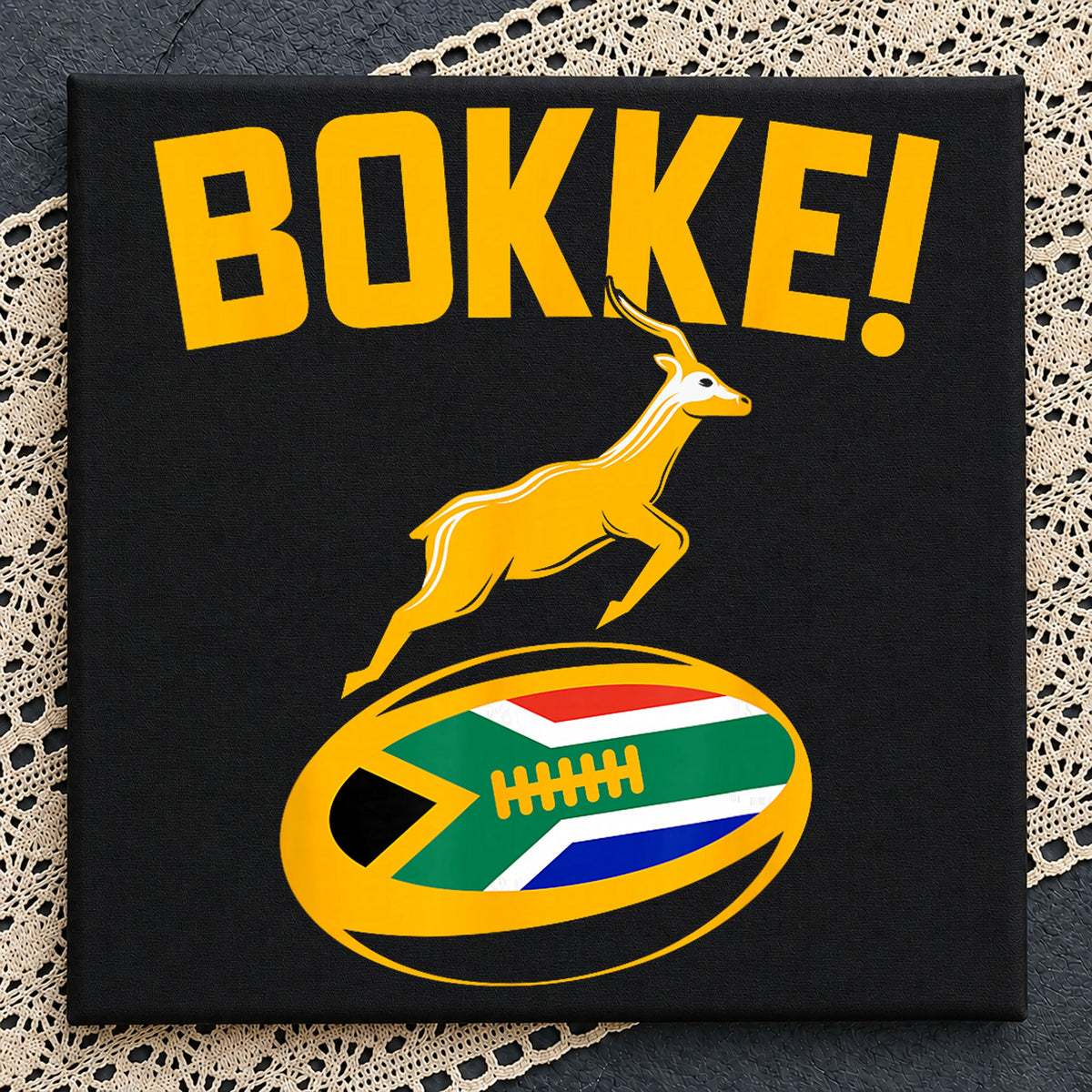 Bokke Springbok South Africa Rugby Flag Ball PNG