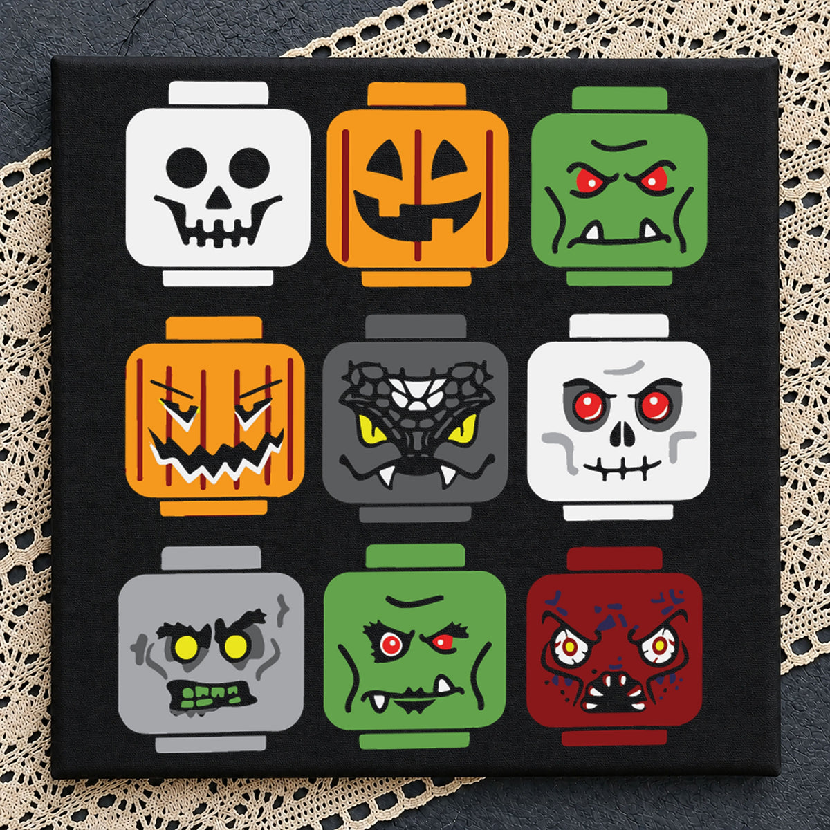 Halloween Lego Faces Monster Bundle Cricut Cut File SVG