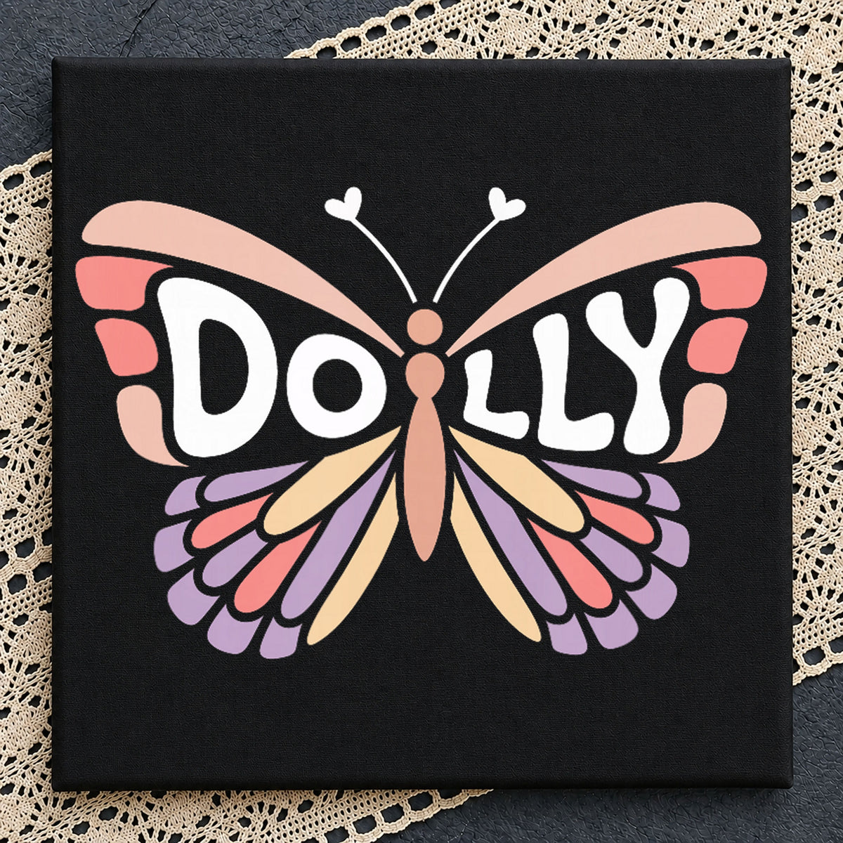 Dolly Butterfly Retro Boho Country Music Fan PNG