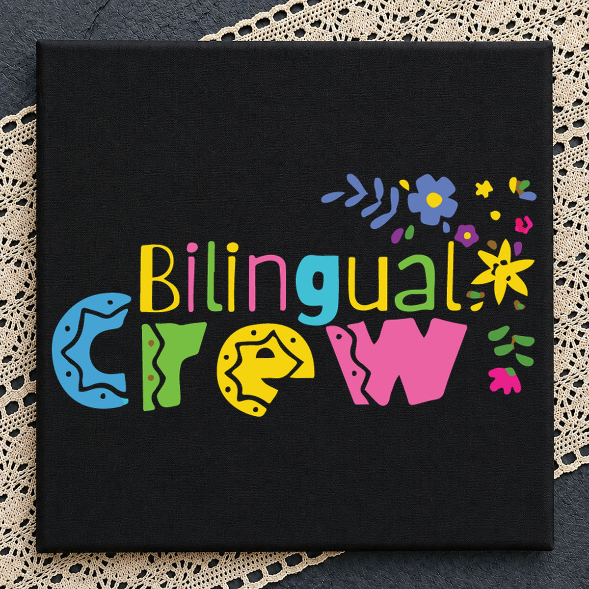 Bilingual Crew SVG, Colorful Floral Teacher Cricut Clipart