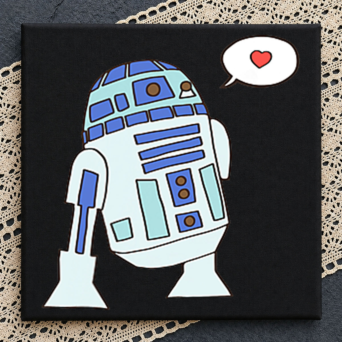 R2-D2 Love Heart Speech Bubble Star Wars Droid PNG