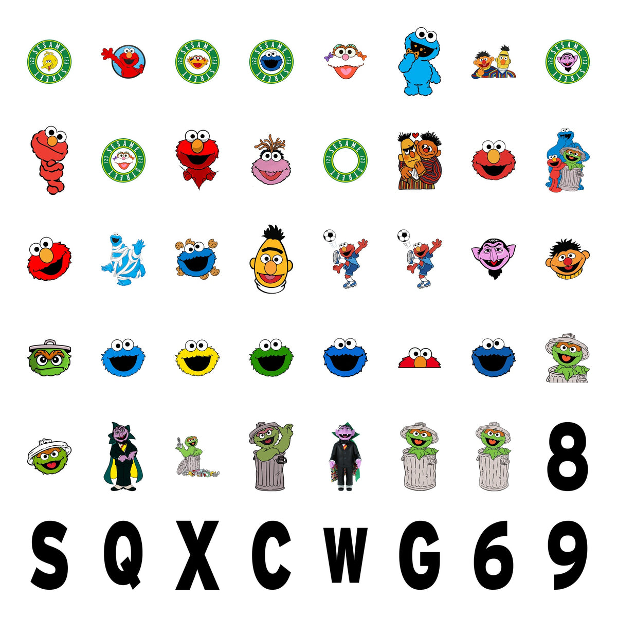 Sesame Street Characters Bundle PNG | SvgBundleHub