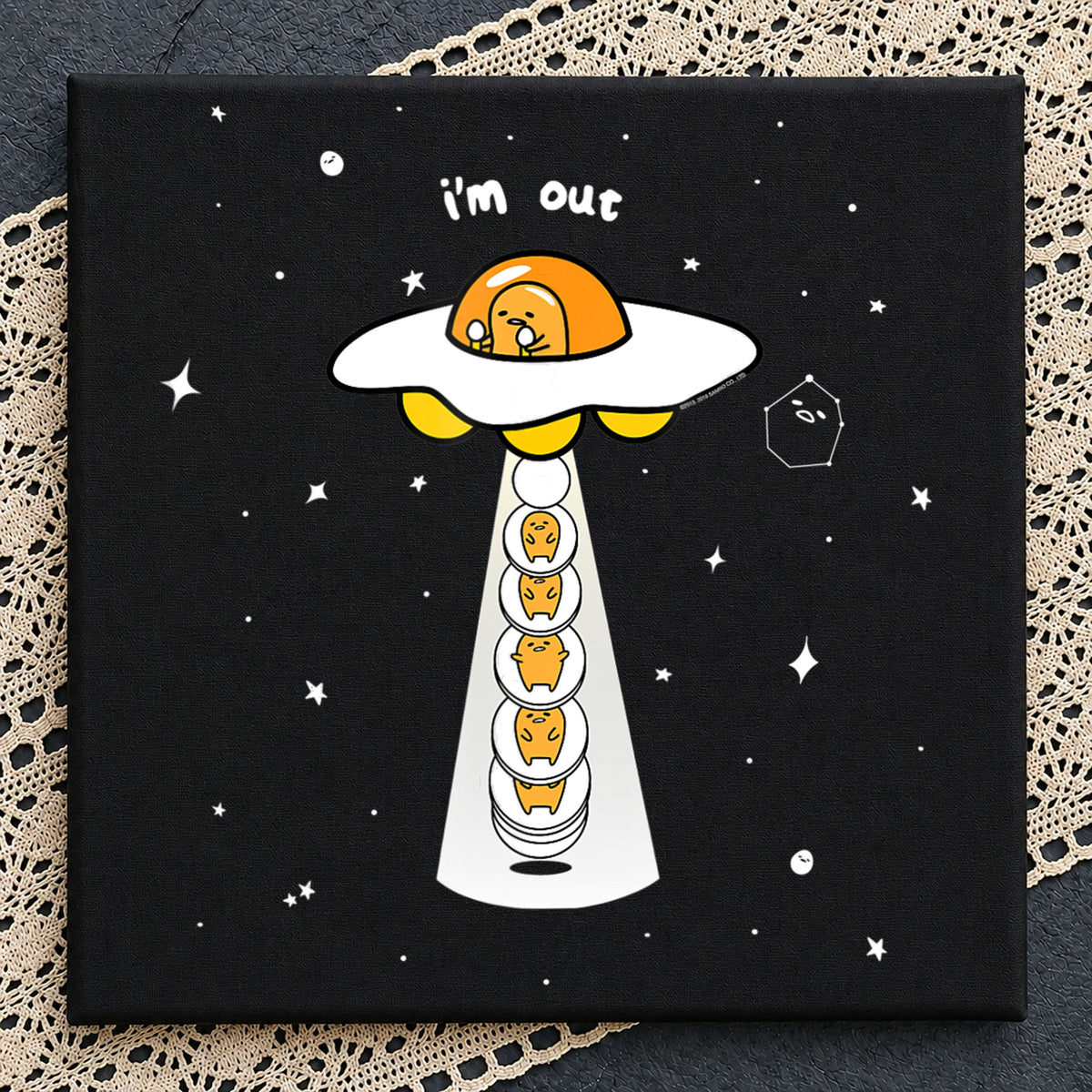 Gudetama I'm Out UFO Space Abduction Lazy Egg PNG