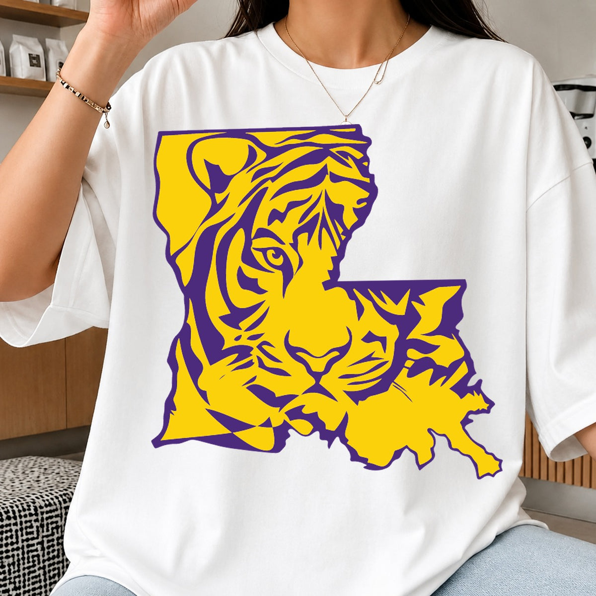 Louisiana Tiger SVG, State Map Animal Cricut Cut File
