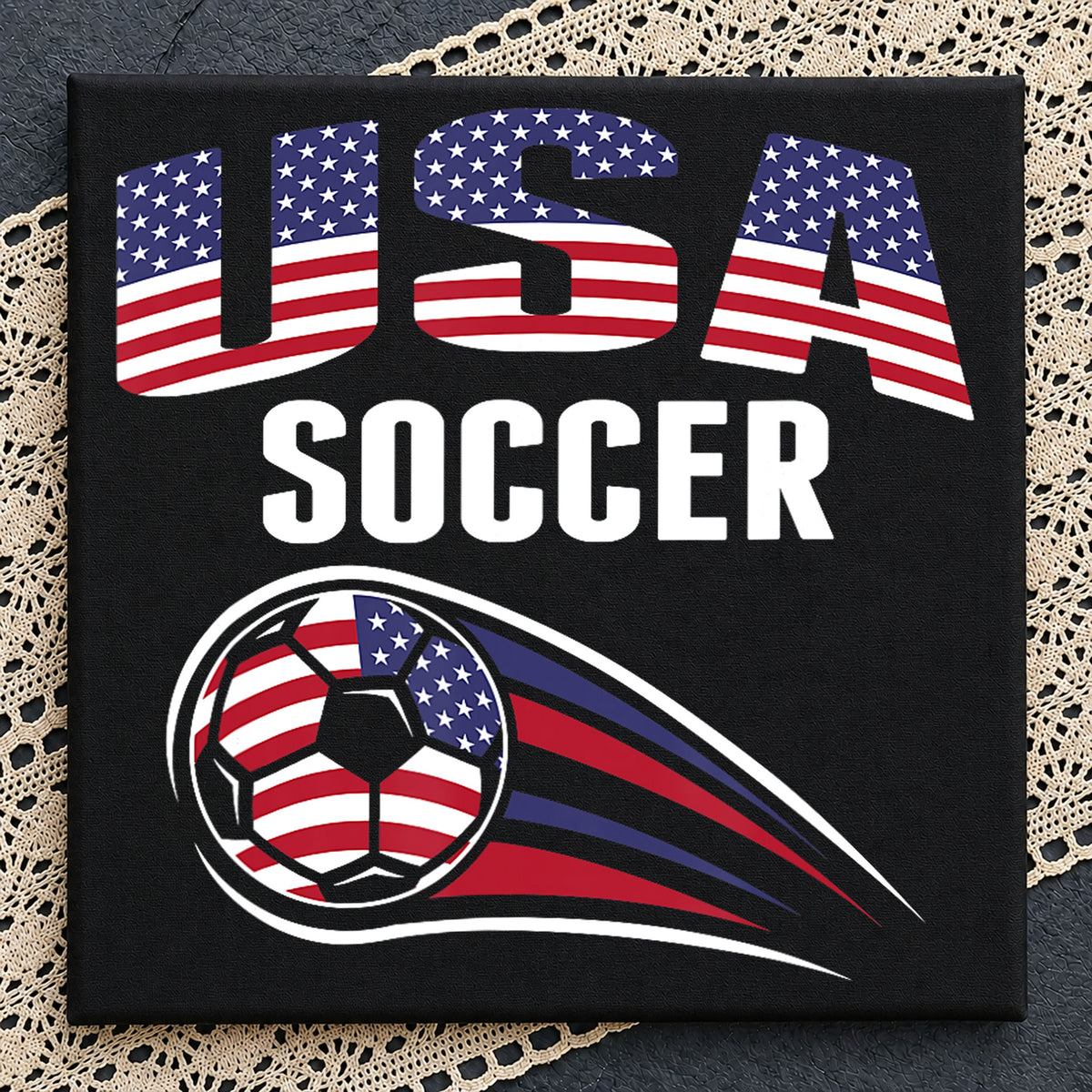 USA Soccer American Flag Soccer Ball Patriotic PNG