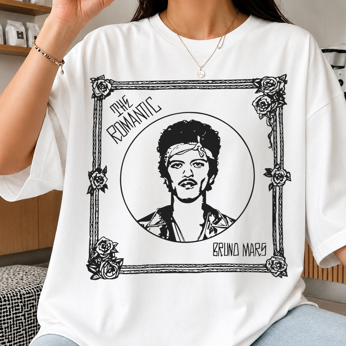 Bruno Mars The Romantic Rose Frame Portrait Clipart SVG