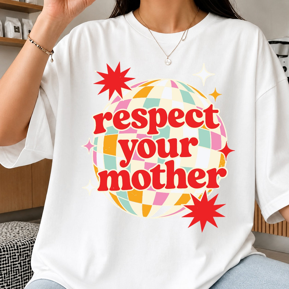 Respect Your Mother Disco Ball SVG, Craft File Design v23