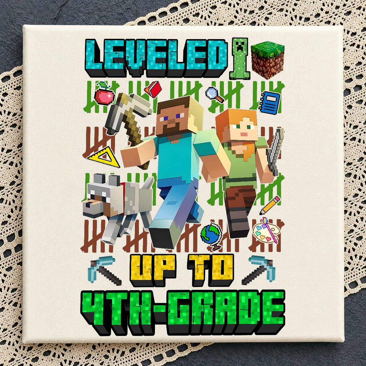 Minecraft Back to School Grade Bundle PNG | SvgBundleHub