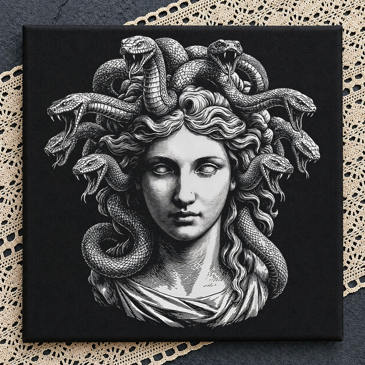 Medusa Greek Mythology Snake Hair Portrait Clipart PNG