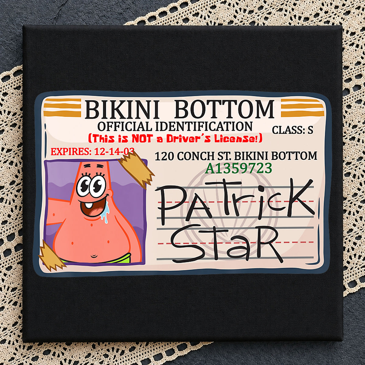 Patrick Star Bikini Bottom ID Card Funny Spongebob PNG