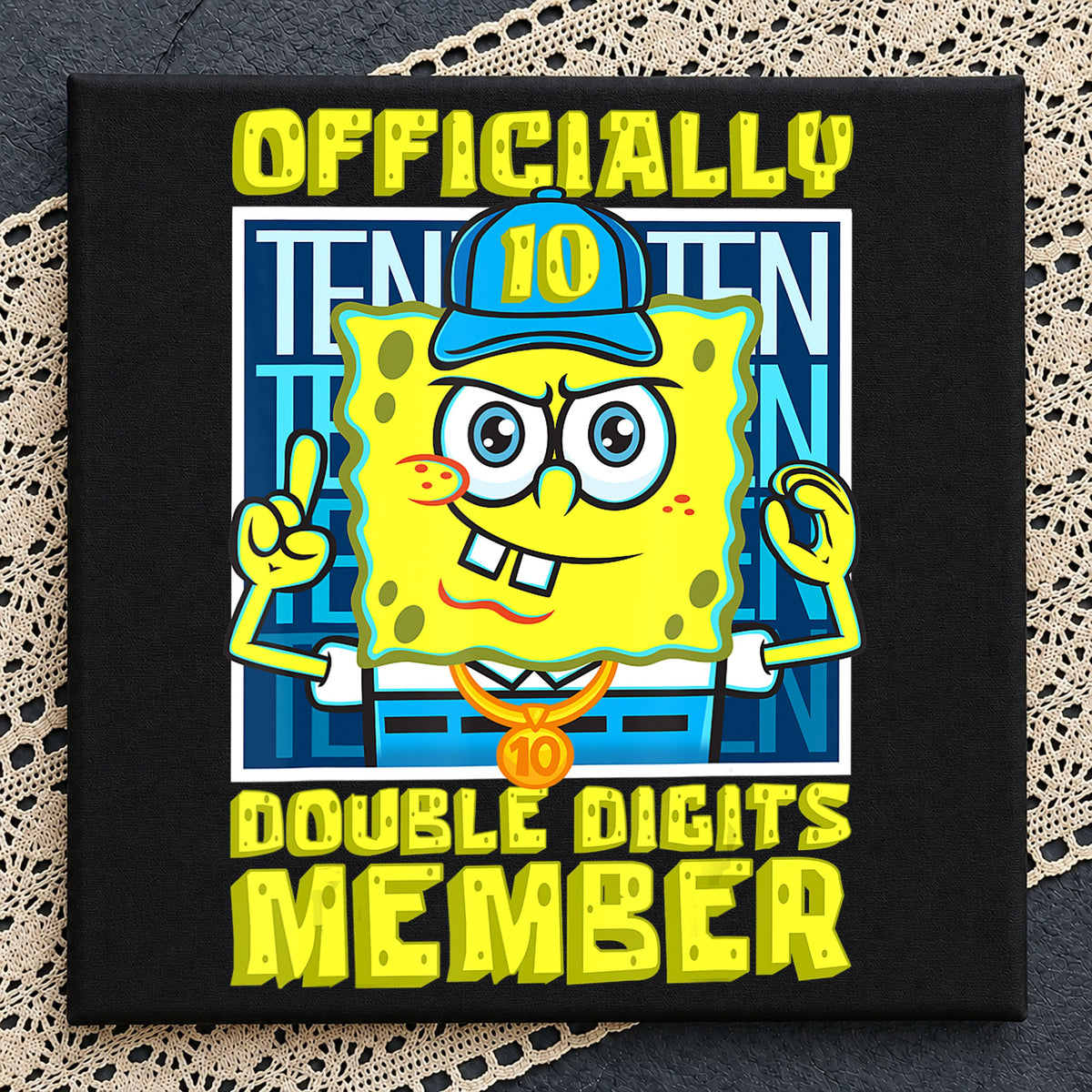 Spongebob Officially Double Digits 10th Birthday PNG