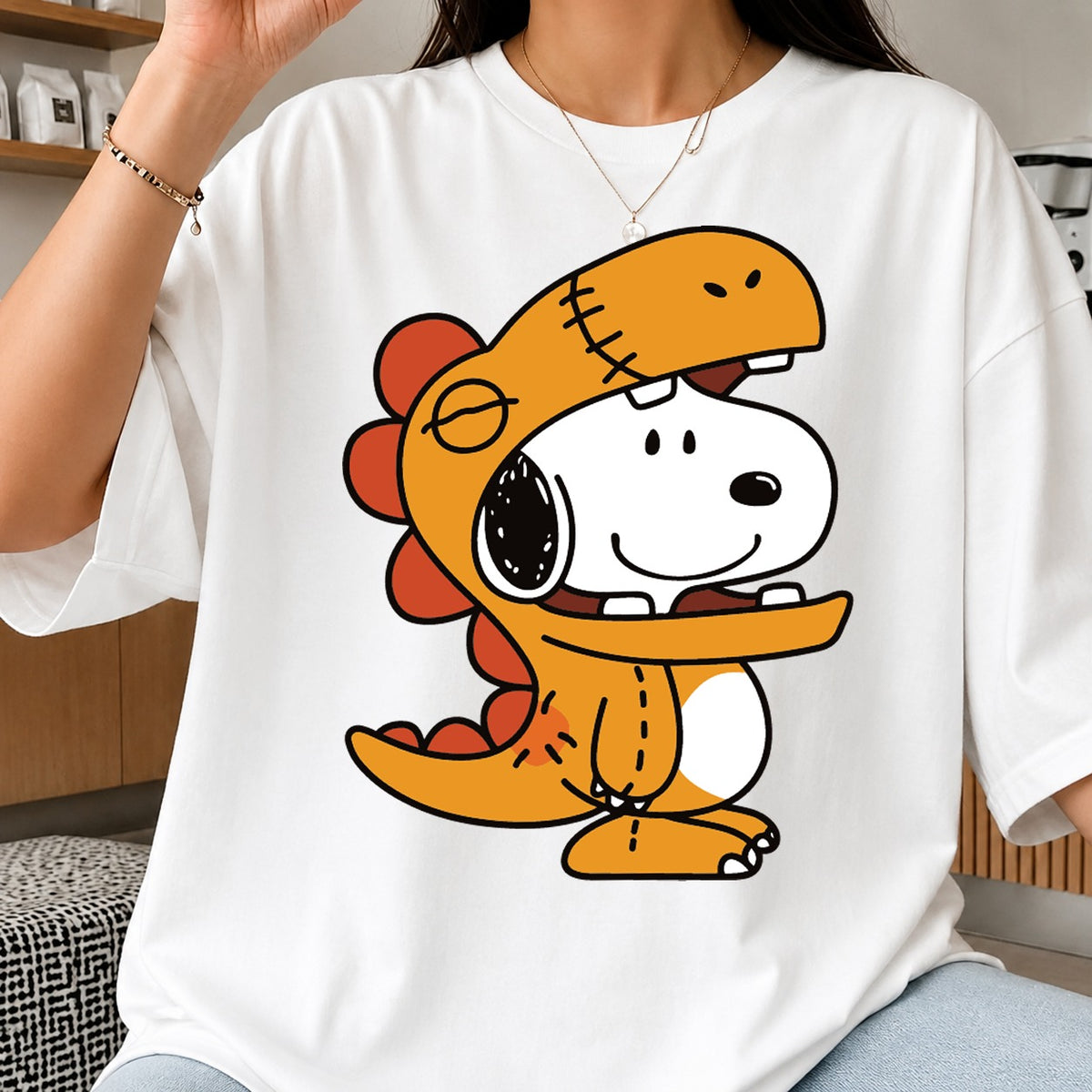 Snoopy Dinosaur Costume SVG, Funny Dino Cricut Clipart
