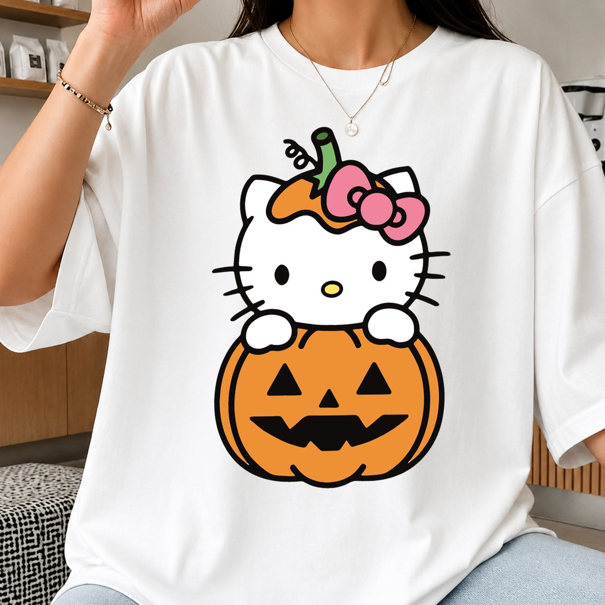 Hello Kitty Halloween Pumpkin SVG, Craft File Design v10