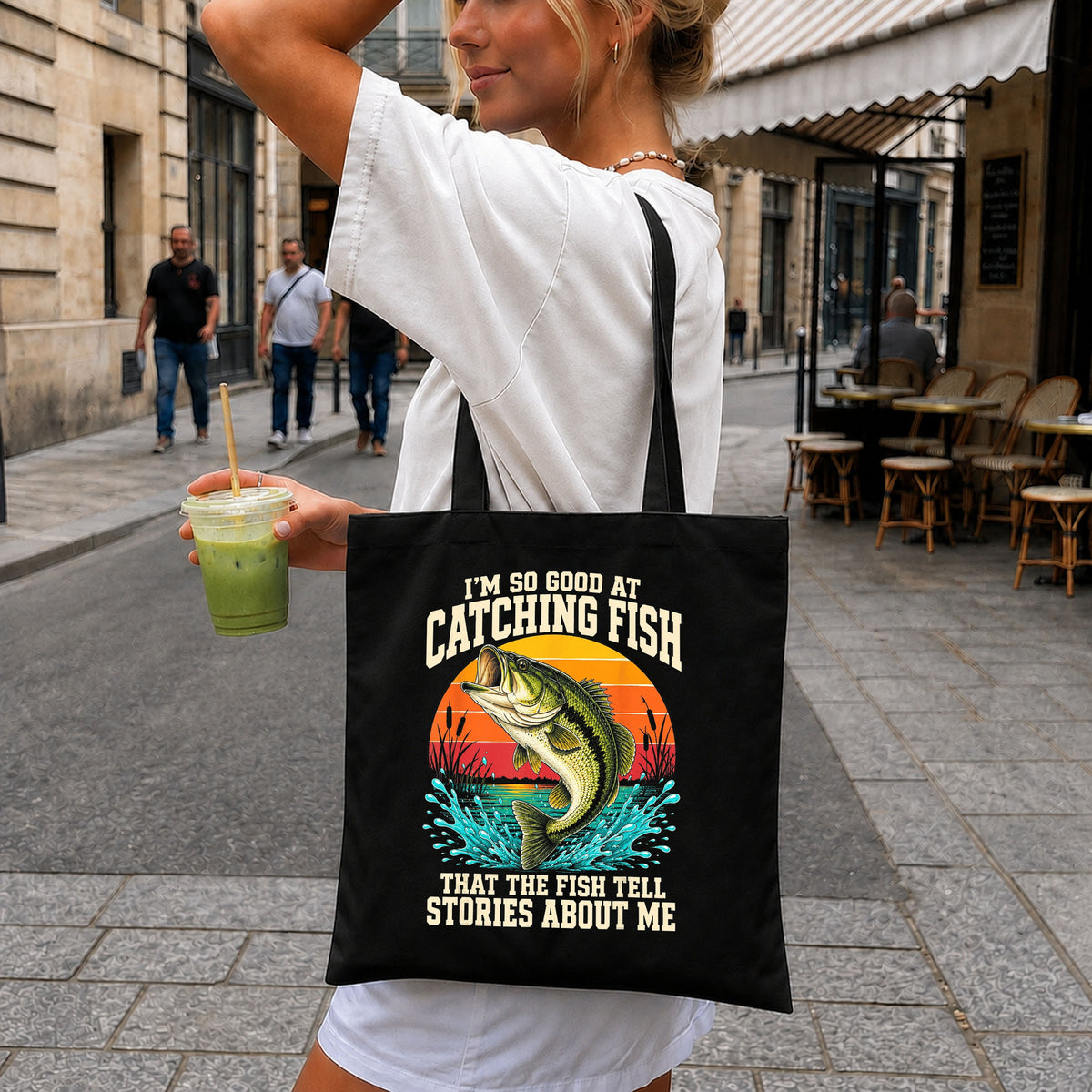Catching Fish Funny Quote PNG, Retro Bass Fish, Fishing PNG