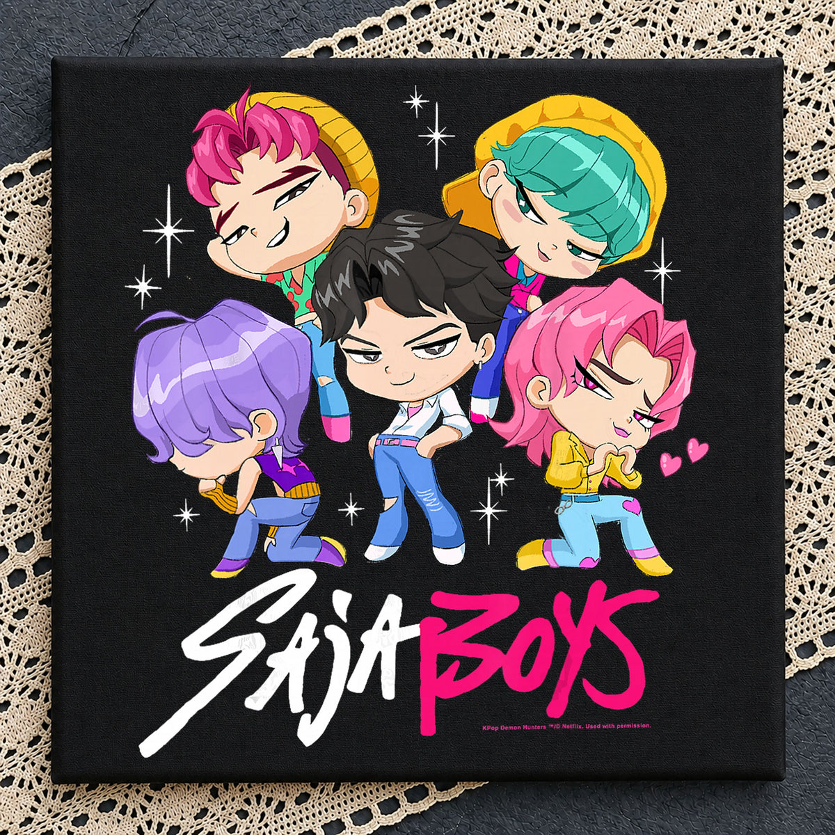 Saja Boys Chibi Kpop Group Characters Clipart PNG