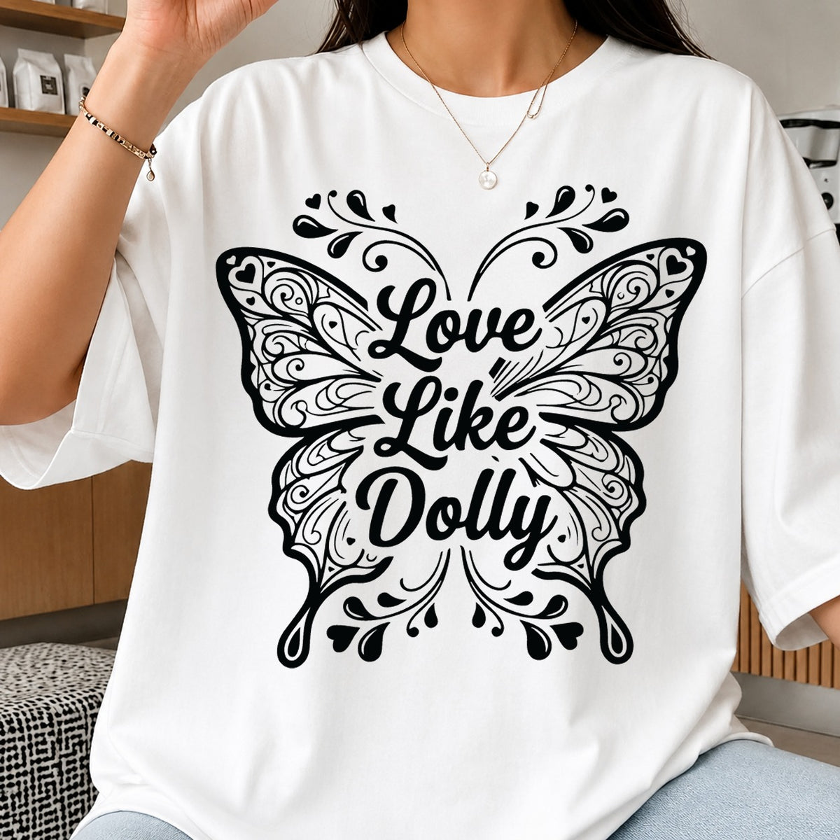 Love Like Dolly Butterfly SVG, Floral Cricut Cut File