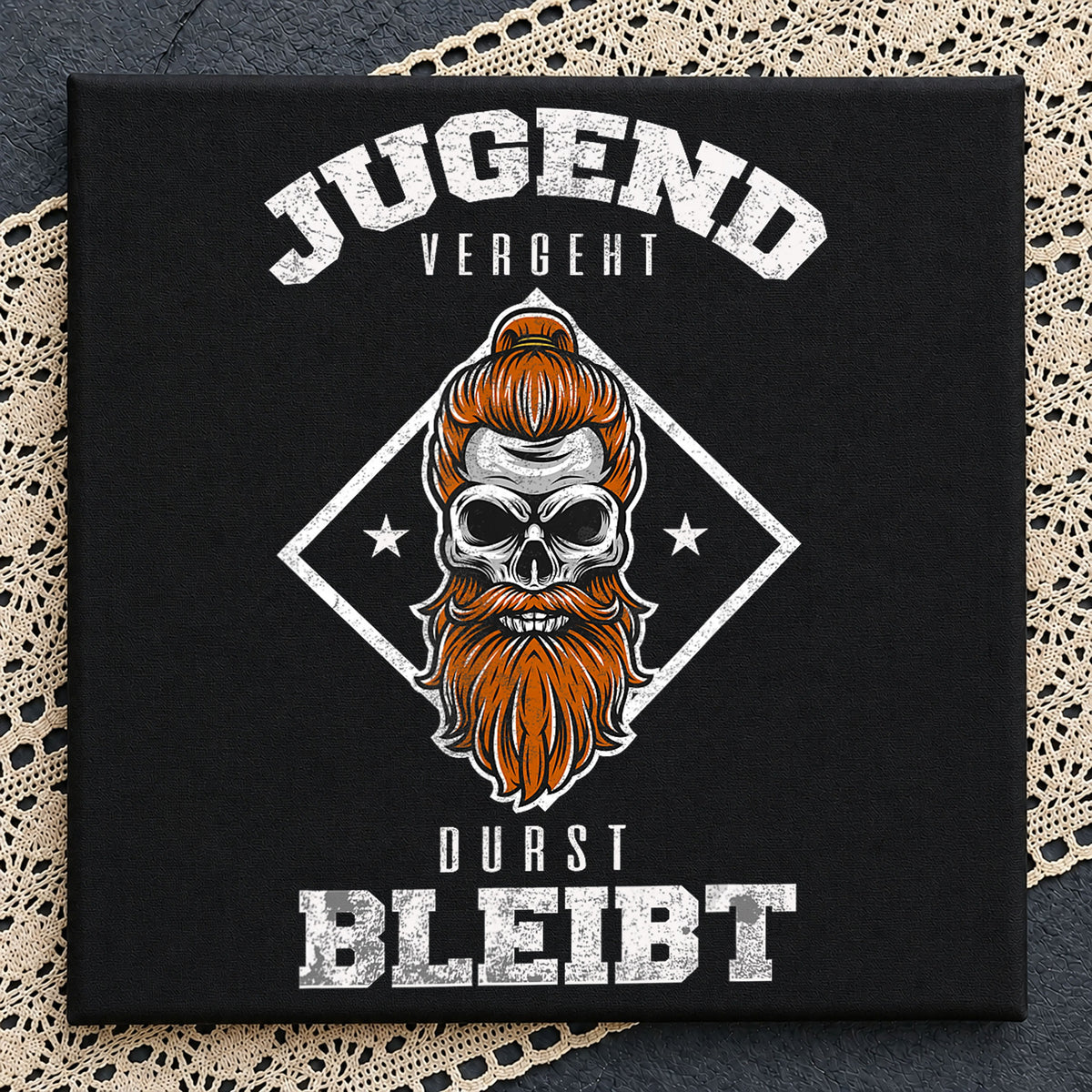 Jugend Vergeht Durst Bleibt Skull Beard Clipart PNG