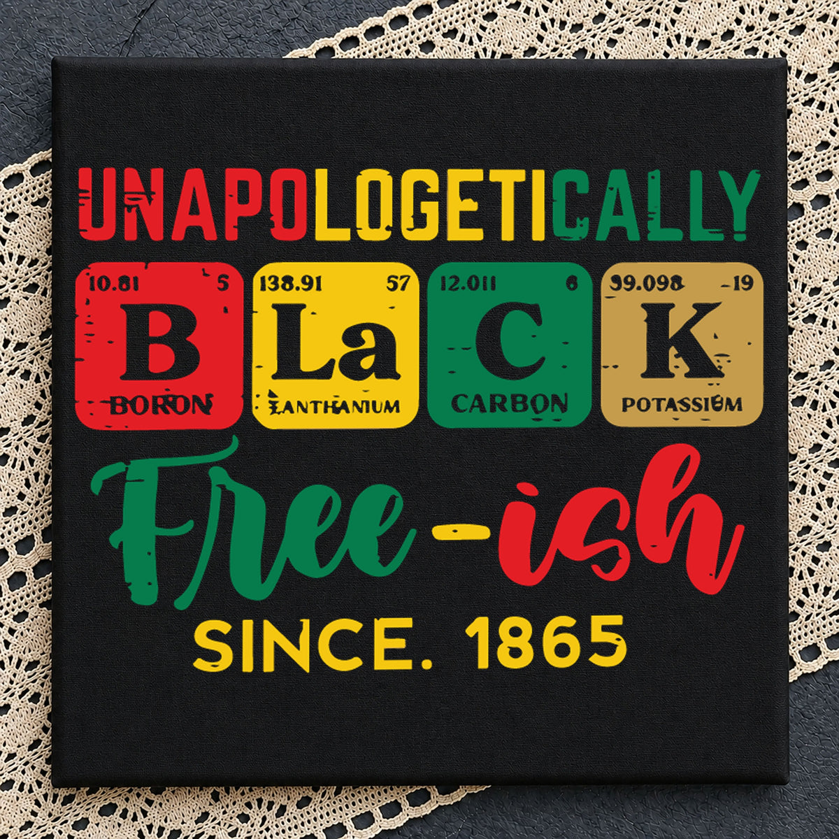 Unapologetically Black Free-ish Since 1865 Periodic PNG