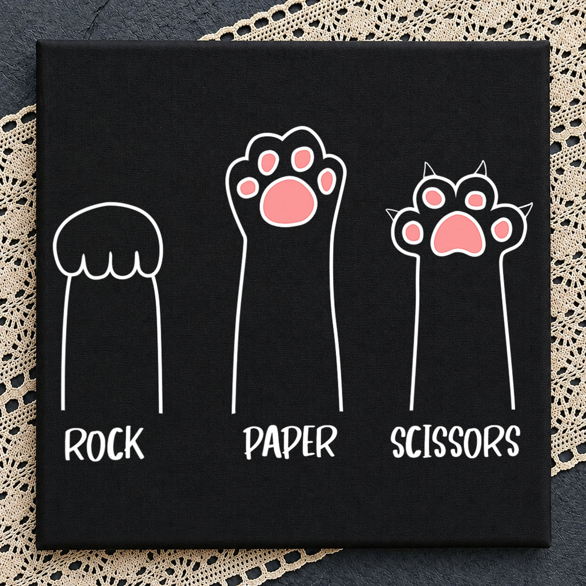 Cat Paw Rock Paper Scissors Game Funny PNG