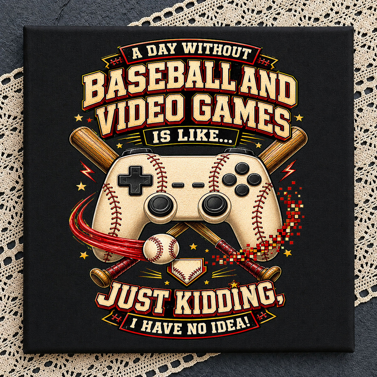 Baseball And Video Games Just Kidding Funny Gamer PNG