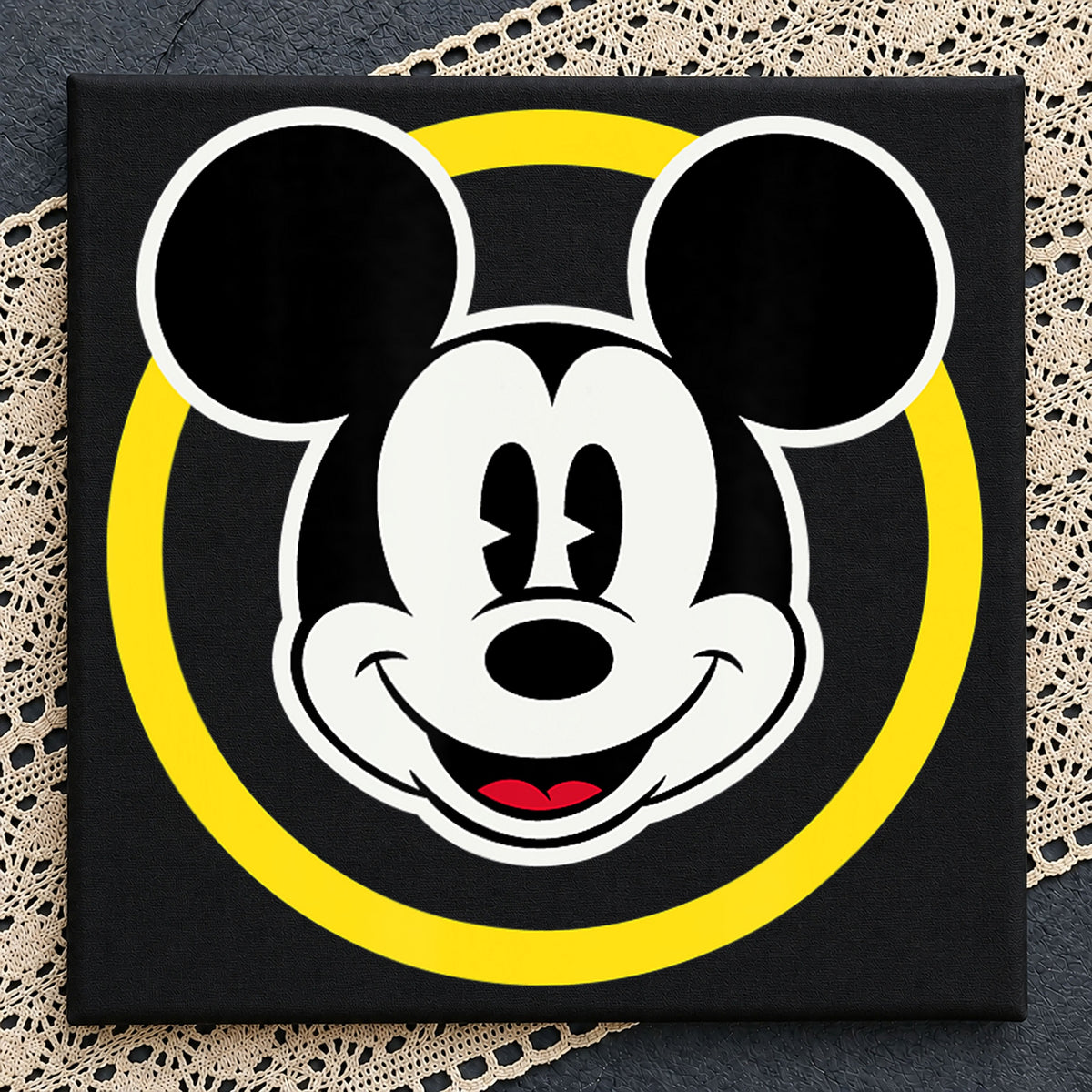 Mickey Mouse Smiling Face Classic Disney Clipart PNG