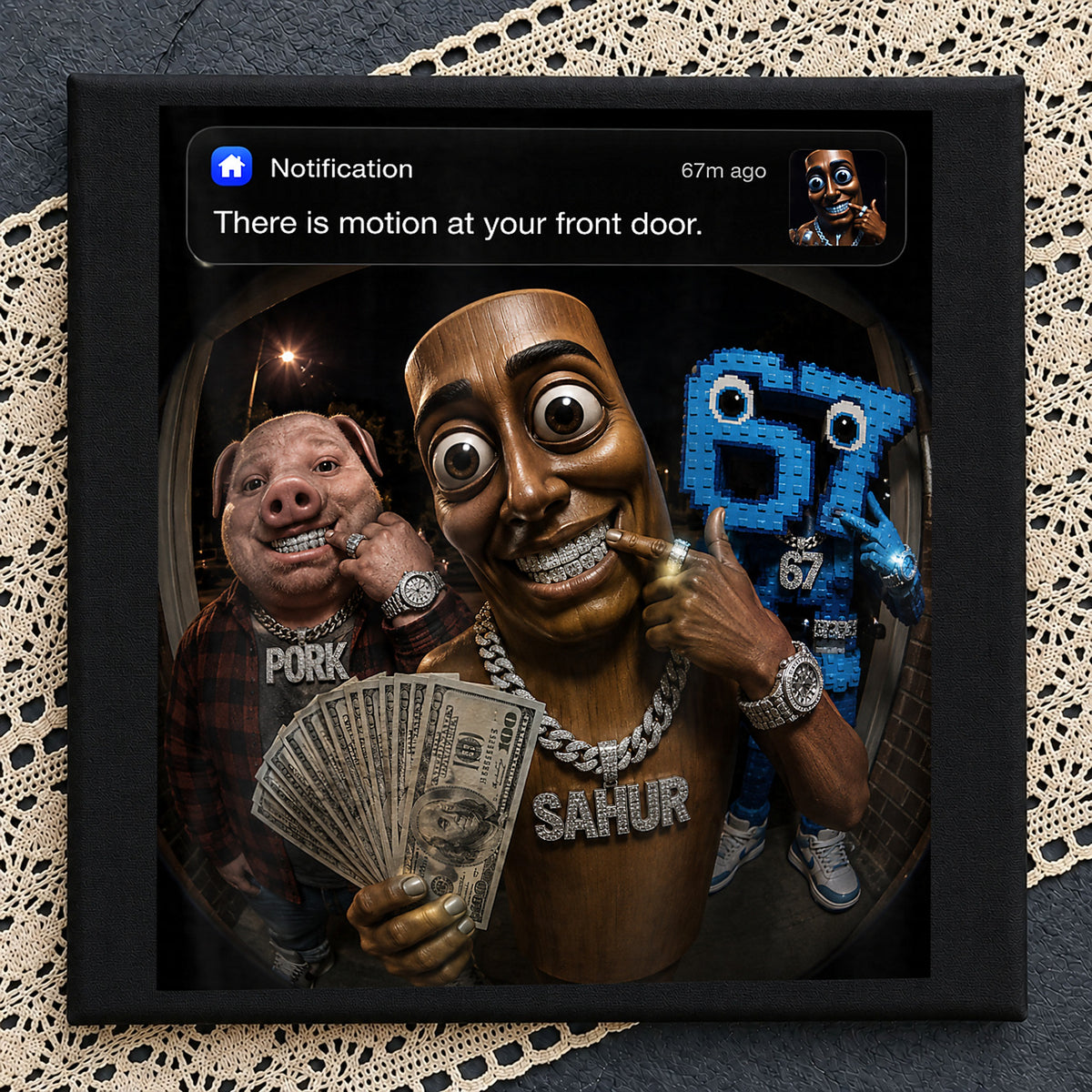 Motion At Your Front Door Doorbell Camera Meme PNG