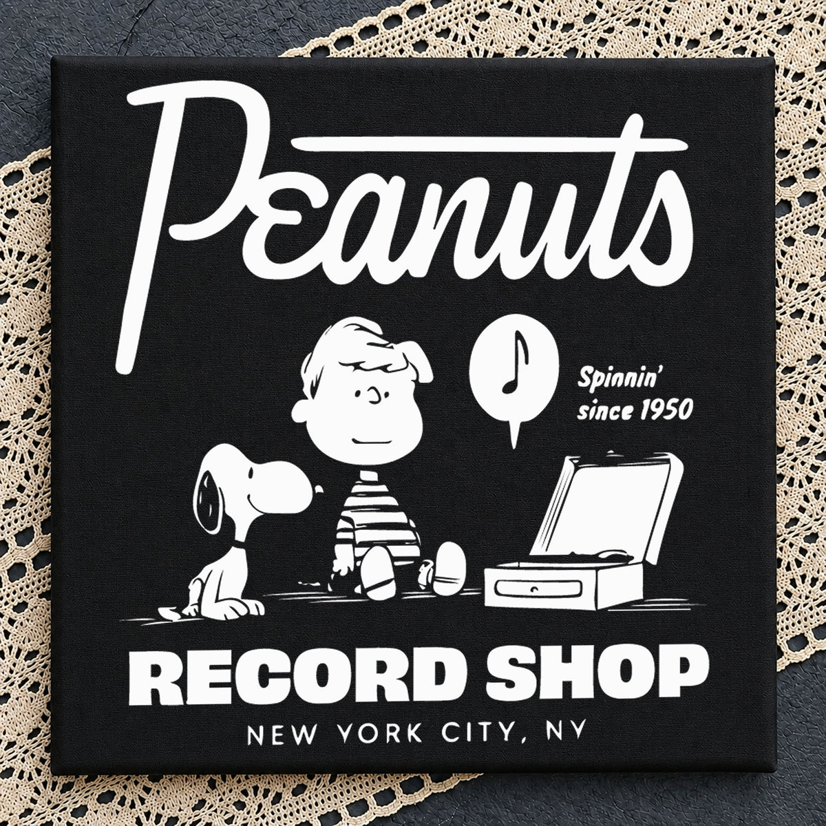 Peanuts Snoopy Record Shop Spinnin Since 1950 PNG
