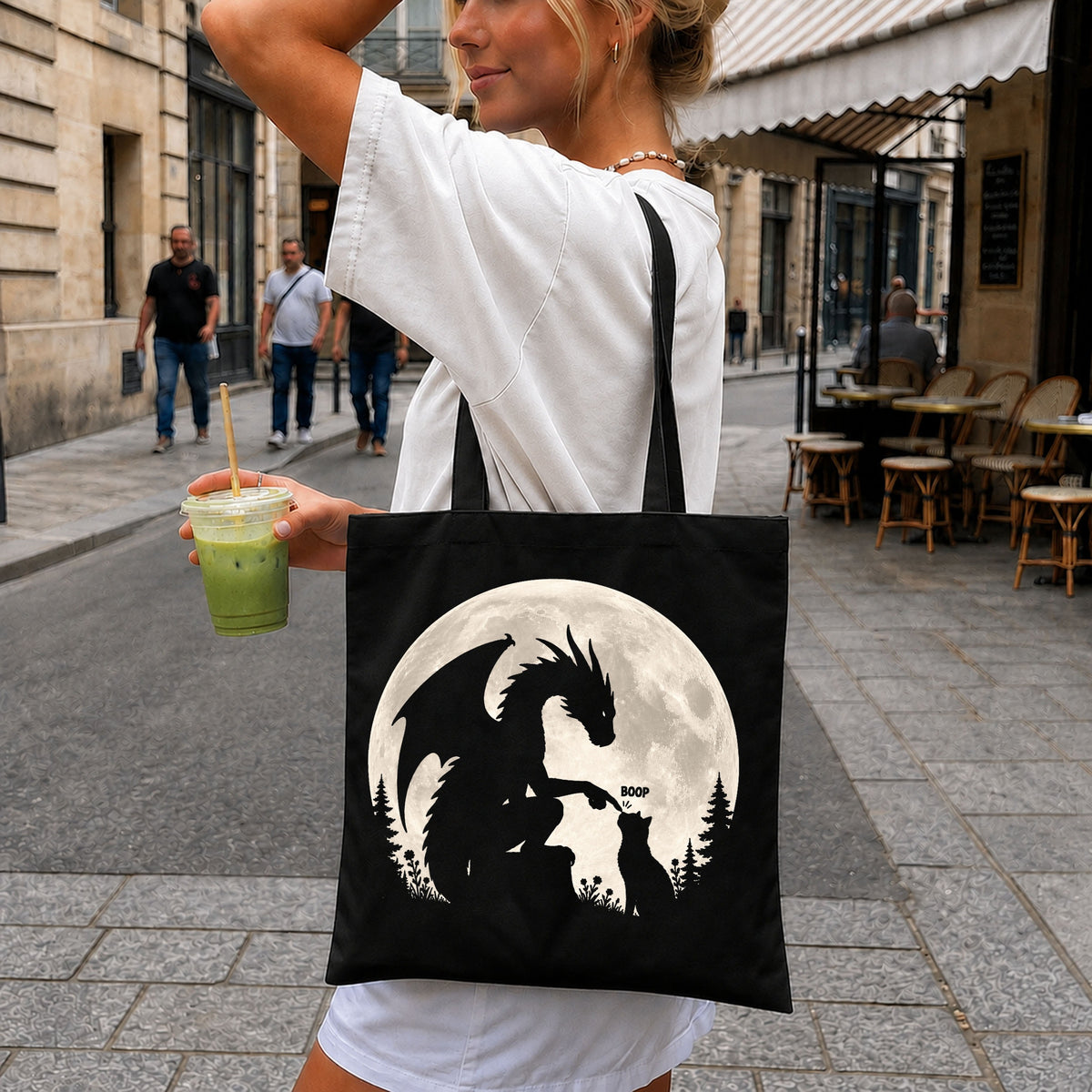 Dragon Booping Cat Moon PNG, Fantasy Dragon PNG, Cute Cat PNG