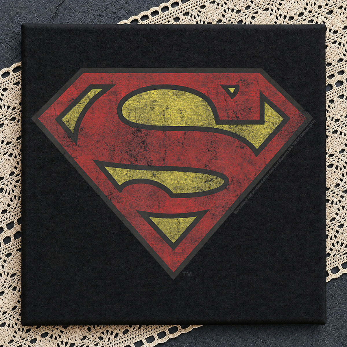 Superman Distressed Grunge Logo Shield Clipart PNG