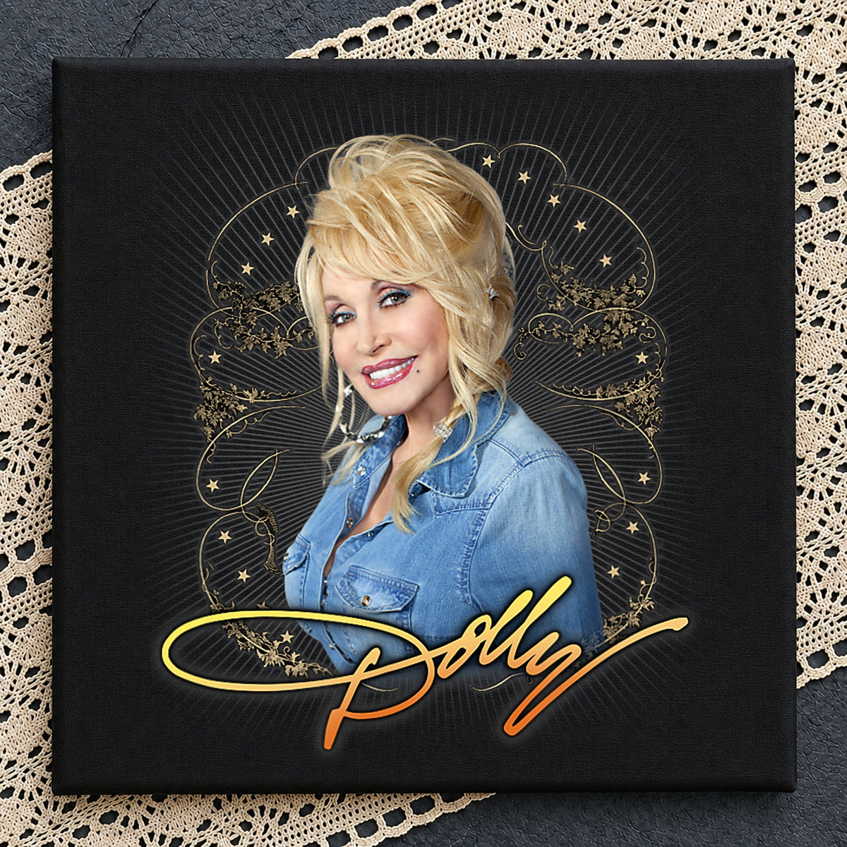 Dolly Parton Gold Signature Country Music Legend PNG