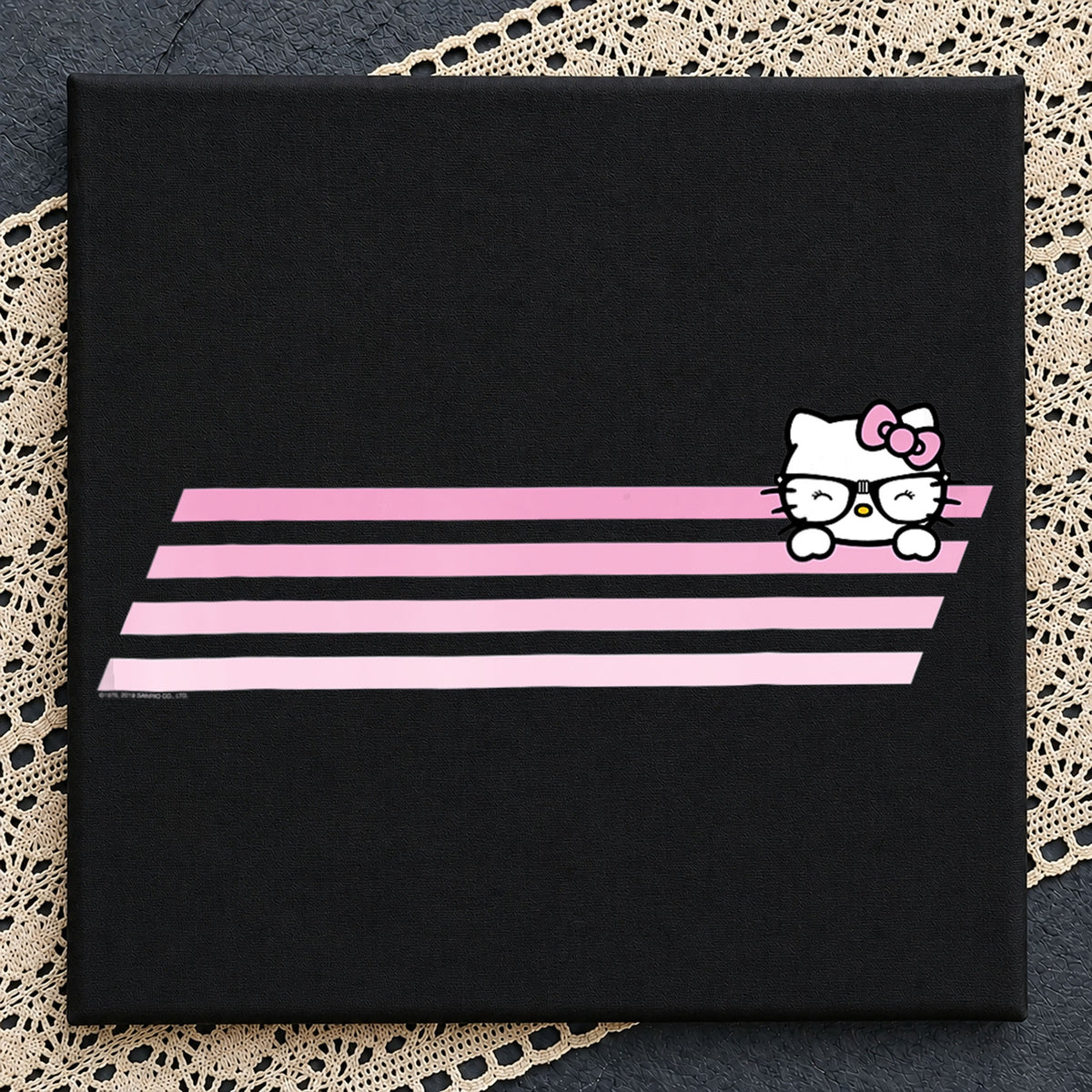 Hello Kitty Pink Stripes Peeking Sanrio Clipart PNG