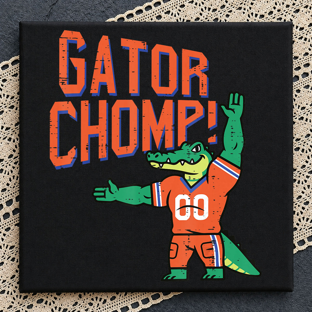 Gator Chomp Alligator Football Mascot Retro PNG