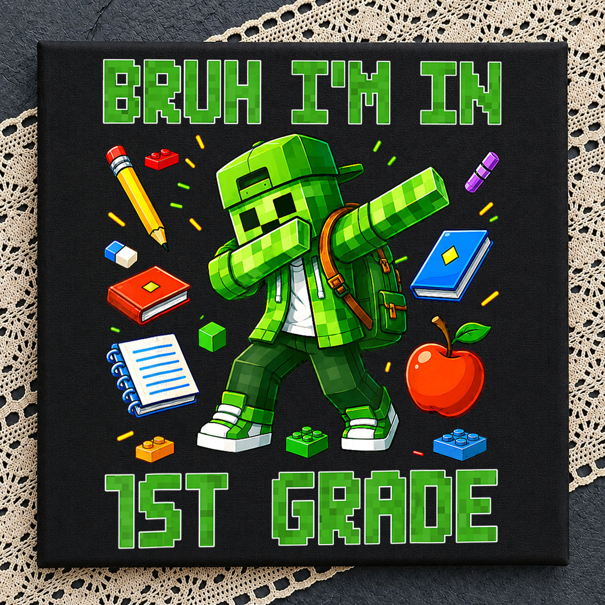 Bruh I'm In 1st Grade Dabbing Minecraft Boy PNG