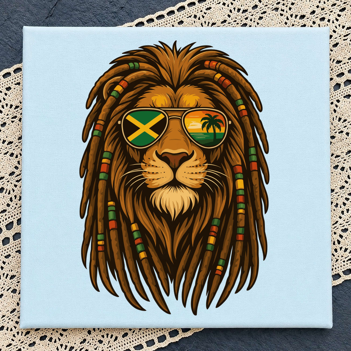 Rasta Lion PNG, Jamaica Flag Lion Dreadlocks, Reggae Lion PNG