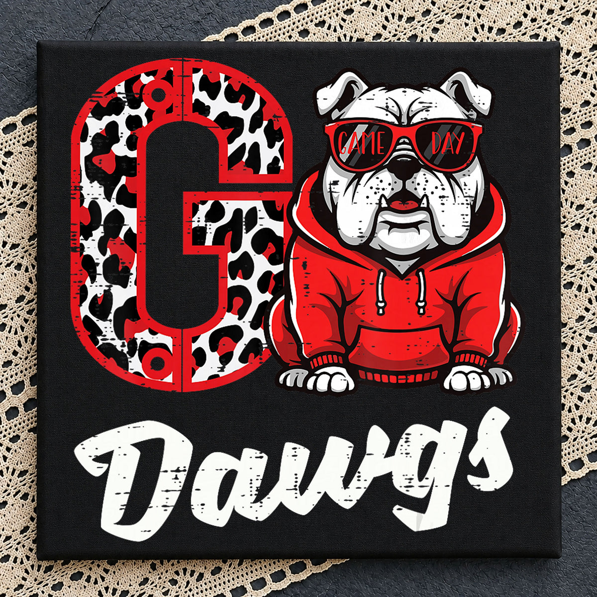 Go Dawgs Bulldog Game Day Leopard Letter G PNG