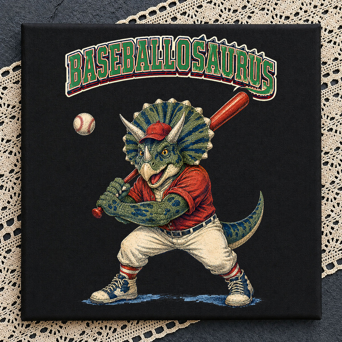 Baseballosaurus Triceratops Baseball Player Batter PNG