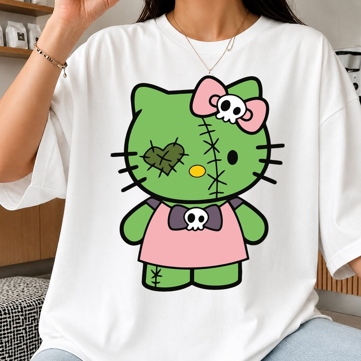Hello Kitty Zombie Halloween SVG, Cute Craft Clipart Digital