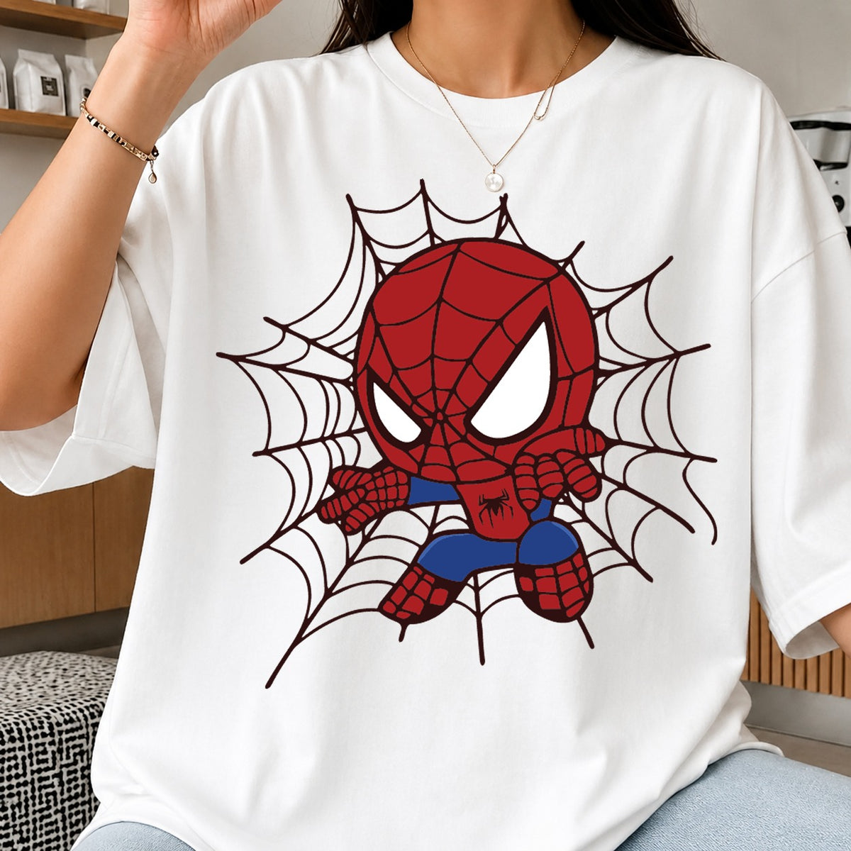 Chibi Spider-Man Spider Web SVG, Cute Marvel Cricut Clipart