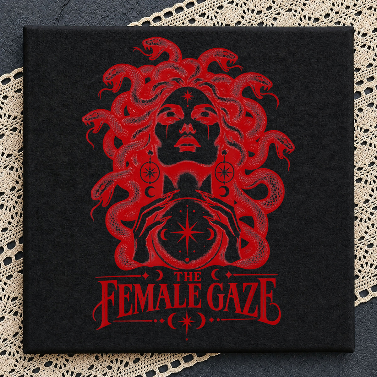 Medusa Female Gaze Snake Hair Goddess Portrait PNG