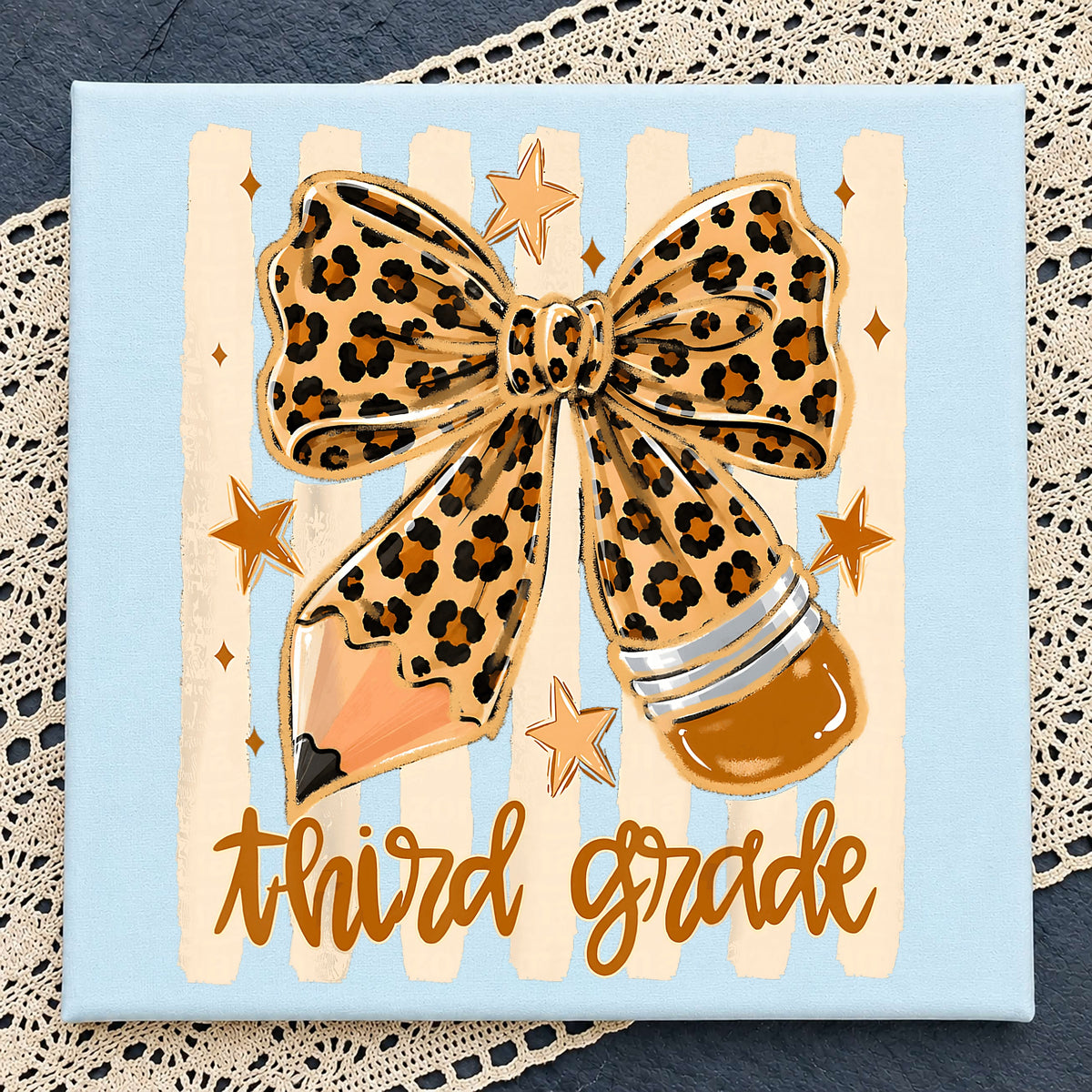 Third Grade Leopard Bow PNG, Back To School PNG, Teacher PNG