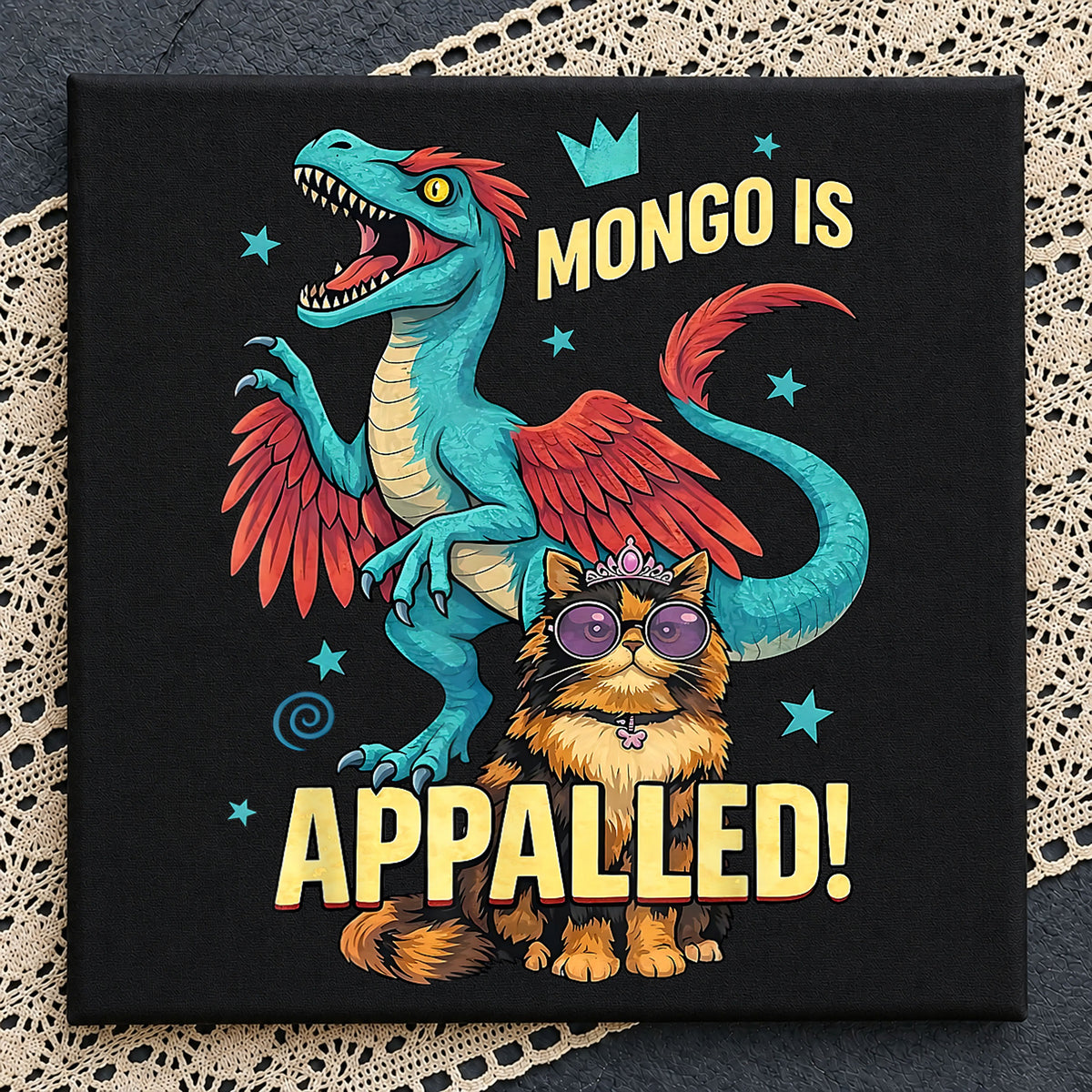 Mongo Is Appalled Dinosaur Cat Funny Quote PNG