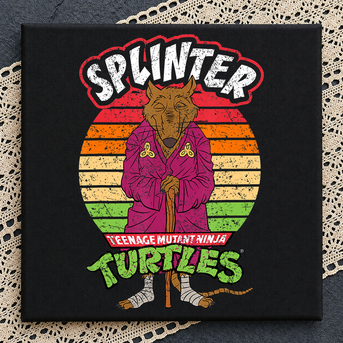 Splinter Teenage Mutant Ninja Turtles Retro Sunset PNG