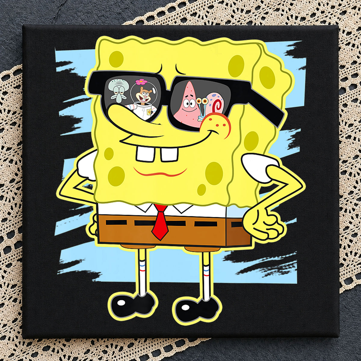 Spongebob Squarepants Sunglasses Friends Reflection PNG