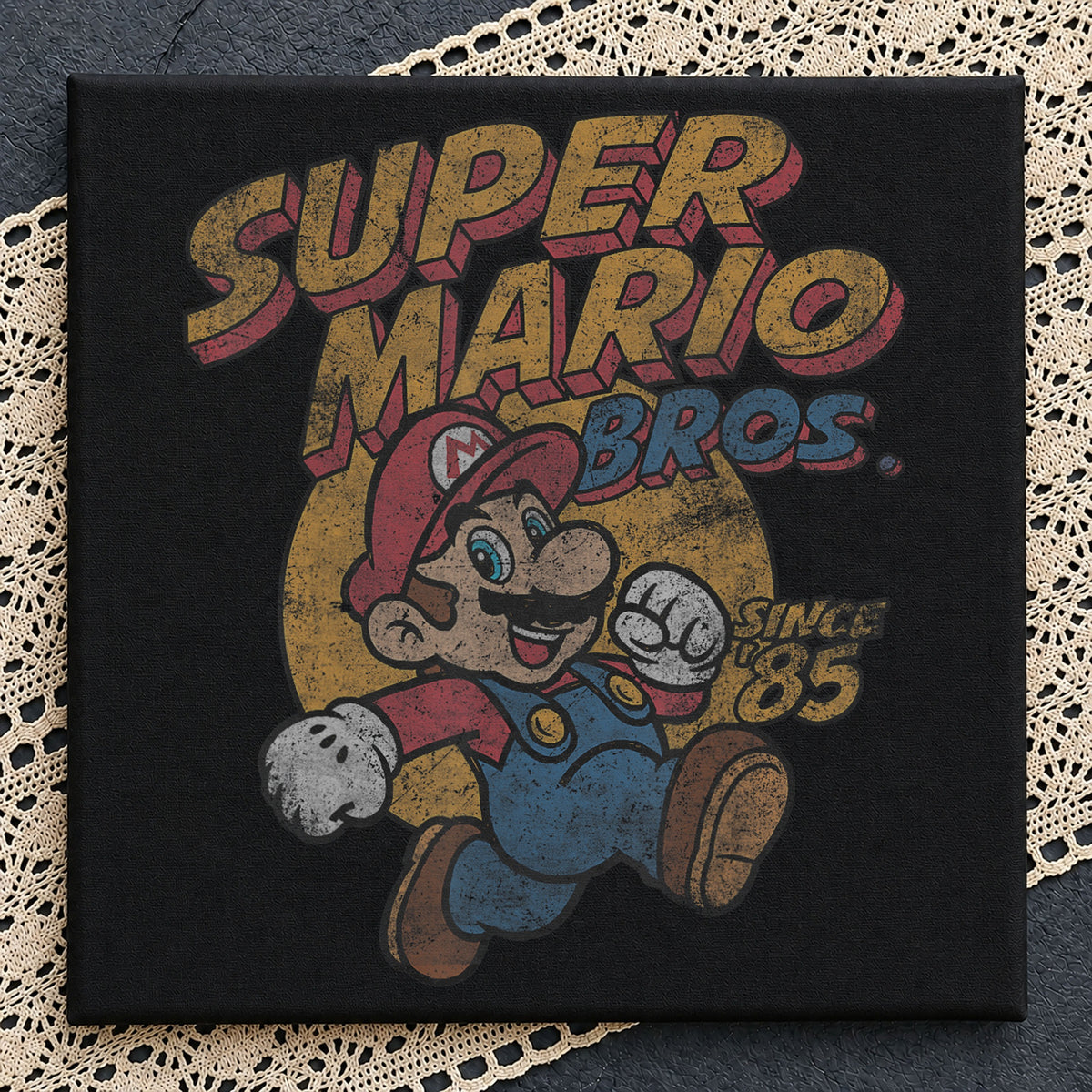 Super Mario Bros Since 85 Retro Vintage Distressed PNG