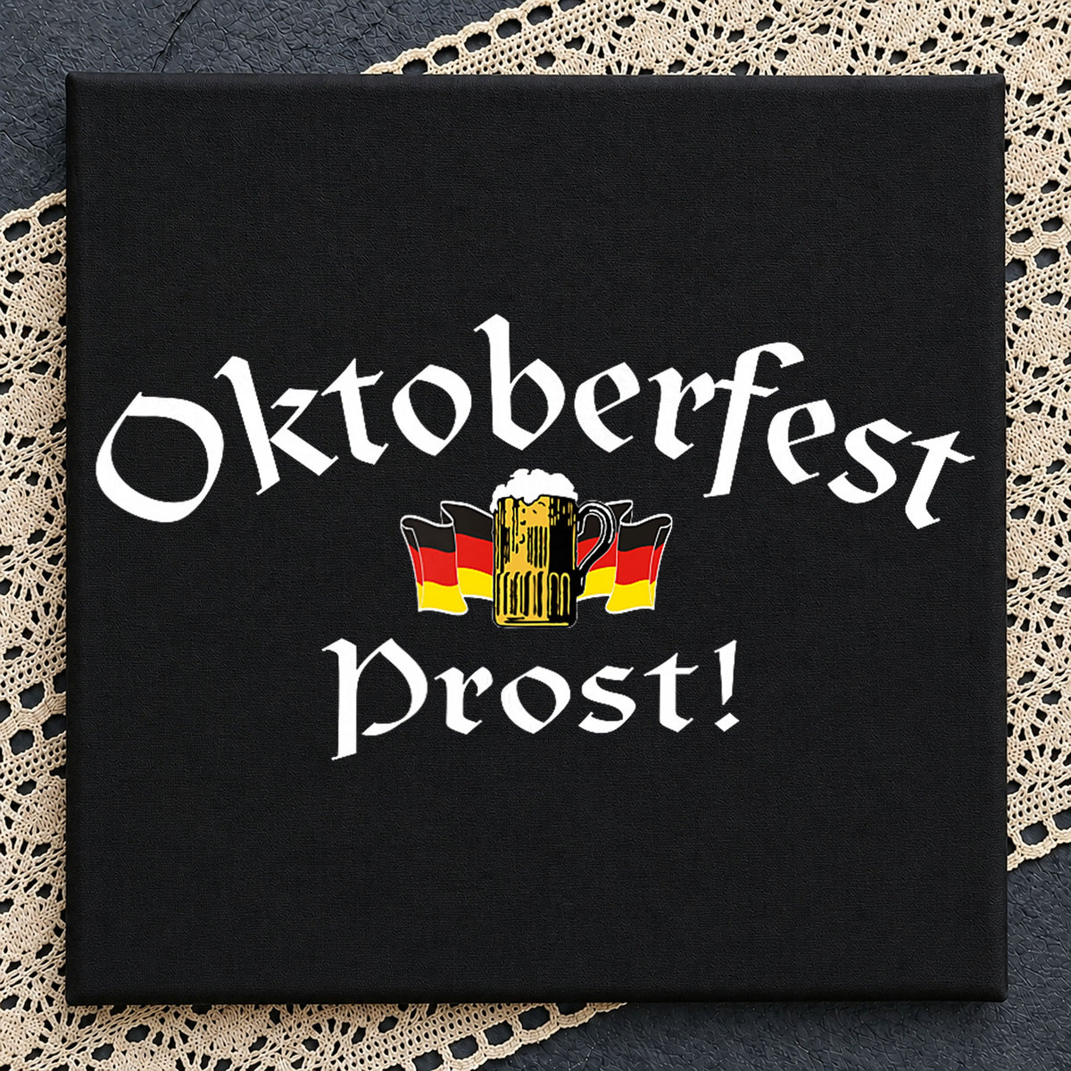 Oktoberfest Prost Beer Mug German Flag Clipart Design PNG