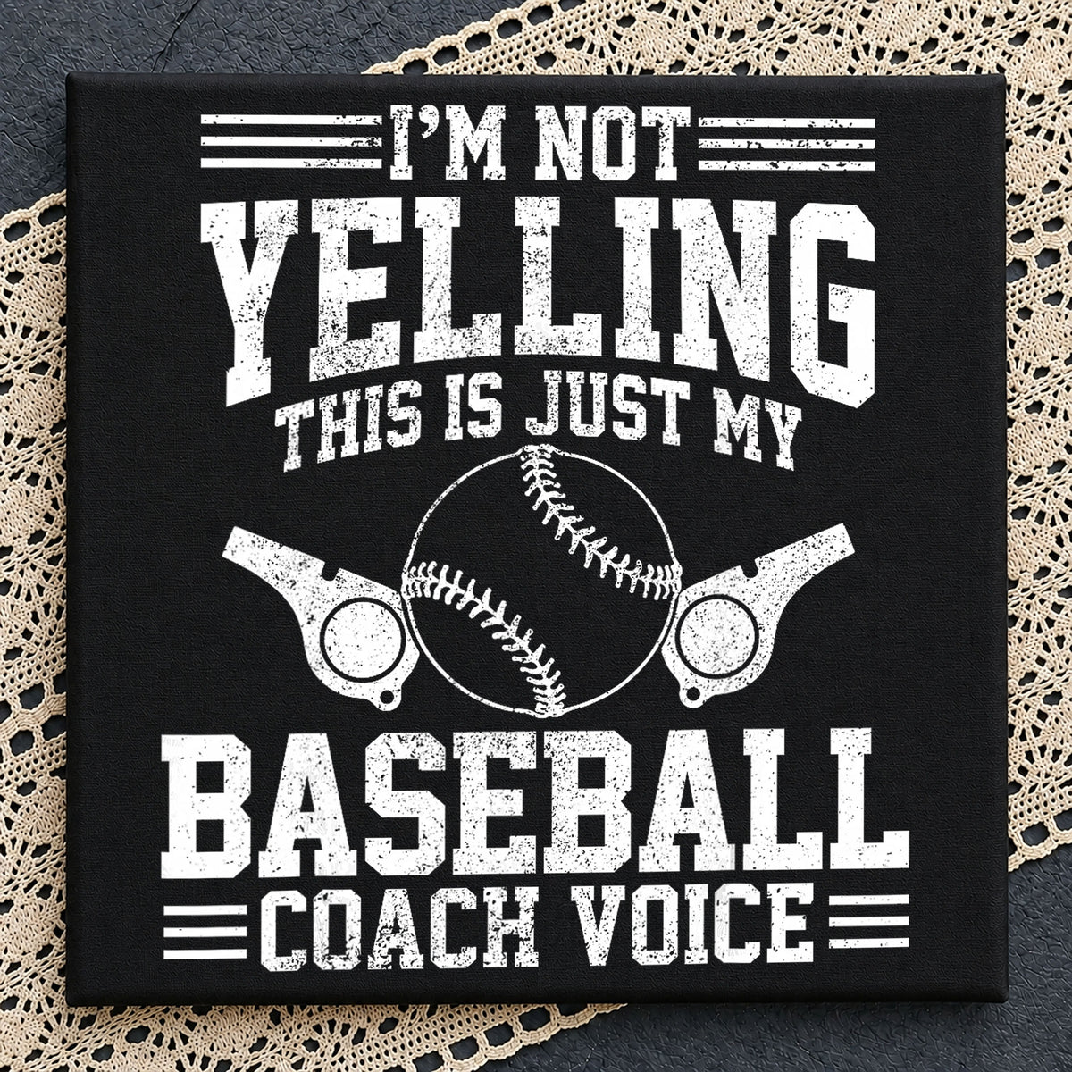 Funny Baseball Coach Voice Whistle Distressed PNG